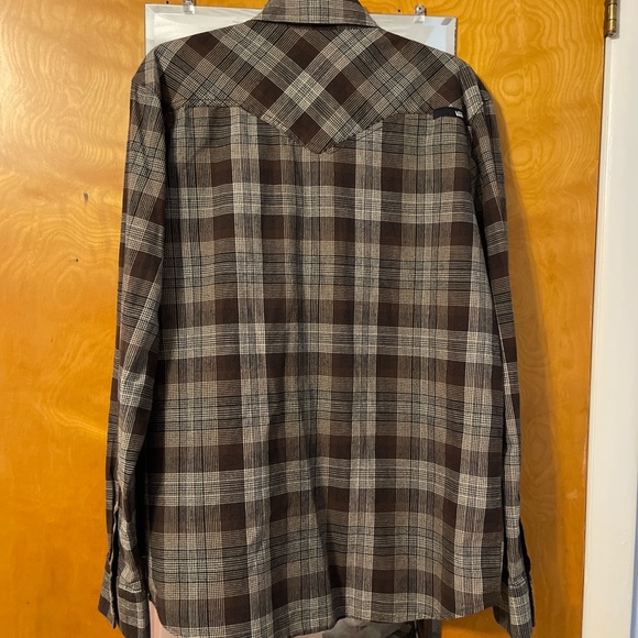 VANS..BROWN..PLAID..WESTERN..COTT
ON..PEARL SNAP..SHIRT..MEN Size M - Picture 3 of 12